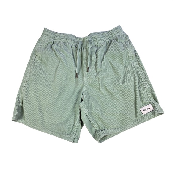 Rhythm Other - Rhythm Mens Cord Jam Shorts Green Size 30x6 Drawstring Corduroy